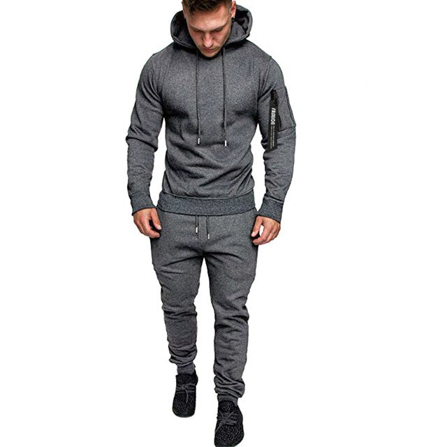 2 Piece Men's Tracksuit   Camouflage Sweat Top and Pants