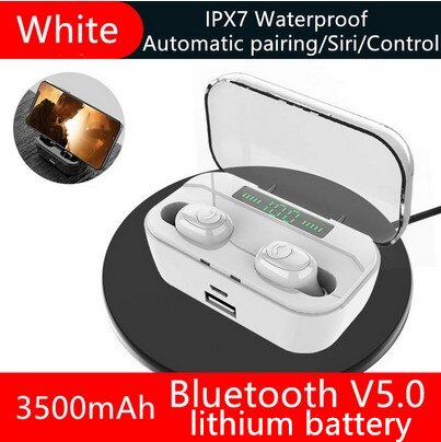 Waterproof 3500mAh Mini wireless Bluetooth 5.0 Sport MIC Earbuds For Iphone Samsung Xiaomi Huawei 7 8 6 X XR