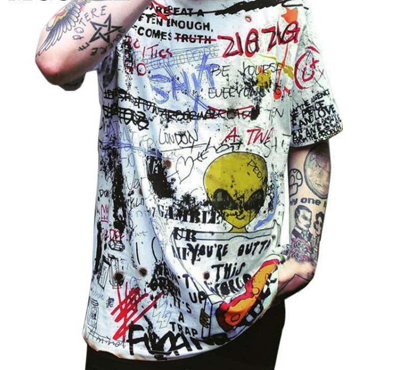Men's Graffiti Short Sleeve  crew neck tee available up to 5XL