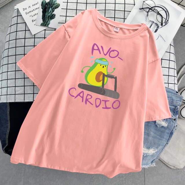 Avocado running On  treadmill women's T-Shirt