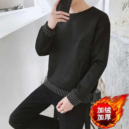 Korean-Style  Long-Sleeved Men&#39;s Collar Top
