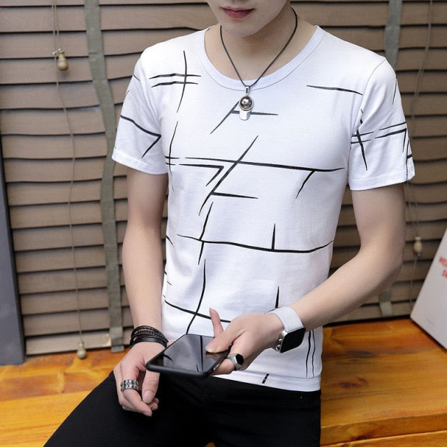 Korean-Style  Long-Sleeved Men&#39;s Collar Top