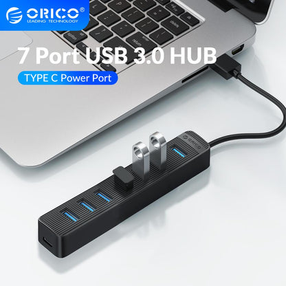 7 Port USB 3.0 HUB With Type C Power Supply Port USB SD TF Splitter OTG Adapter High Speed For Laptop Desktop Accessories
