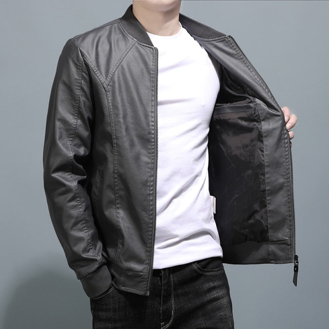 New Spring 2022 Men's Leather Jacket Jackets Genuine Leather