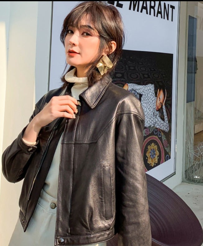 Spring 2022 New Women's Leather Jacket