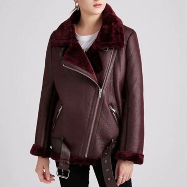 New women's 2022 Leather Suede fur Jacket