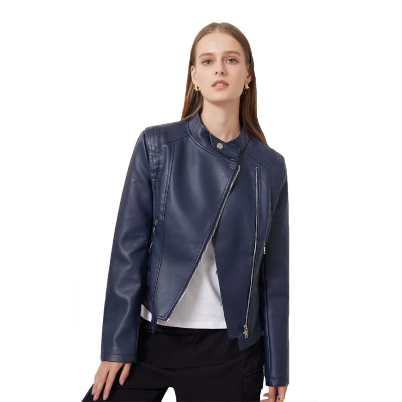 New Style Ladies Slim Leather Spring Thin Long-Sleeved Jacket