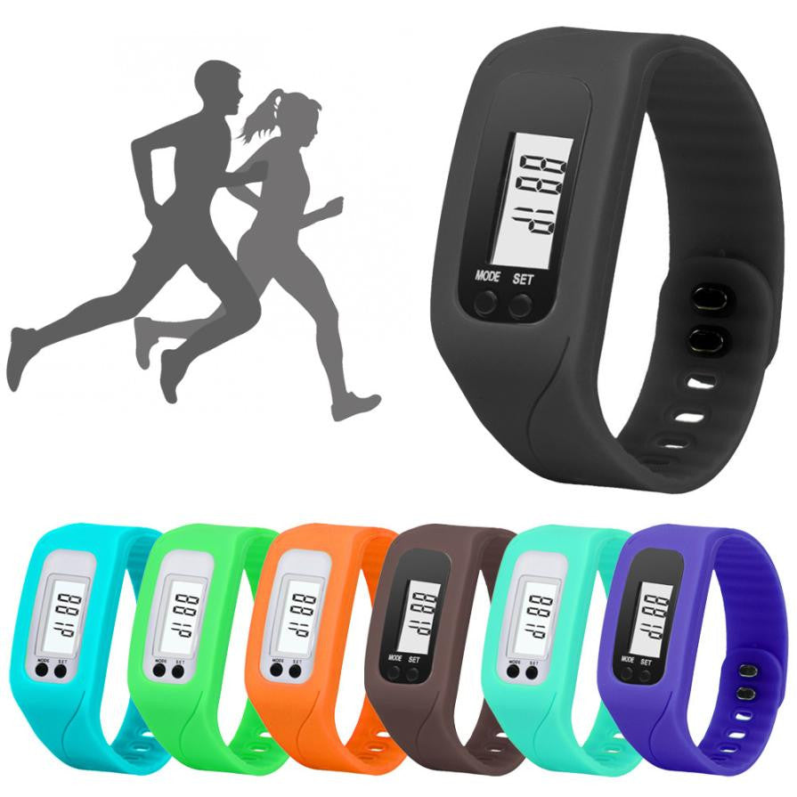 Outdoor Sports Fitness  Digital LCD Pedometer Run Step Walking Distance wrist watch