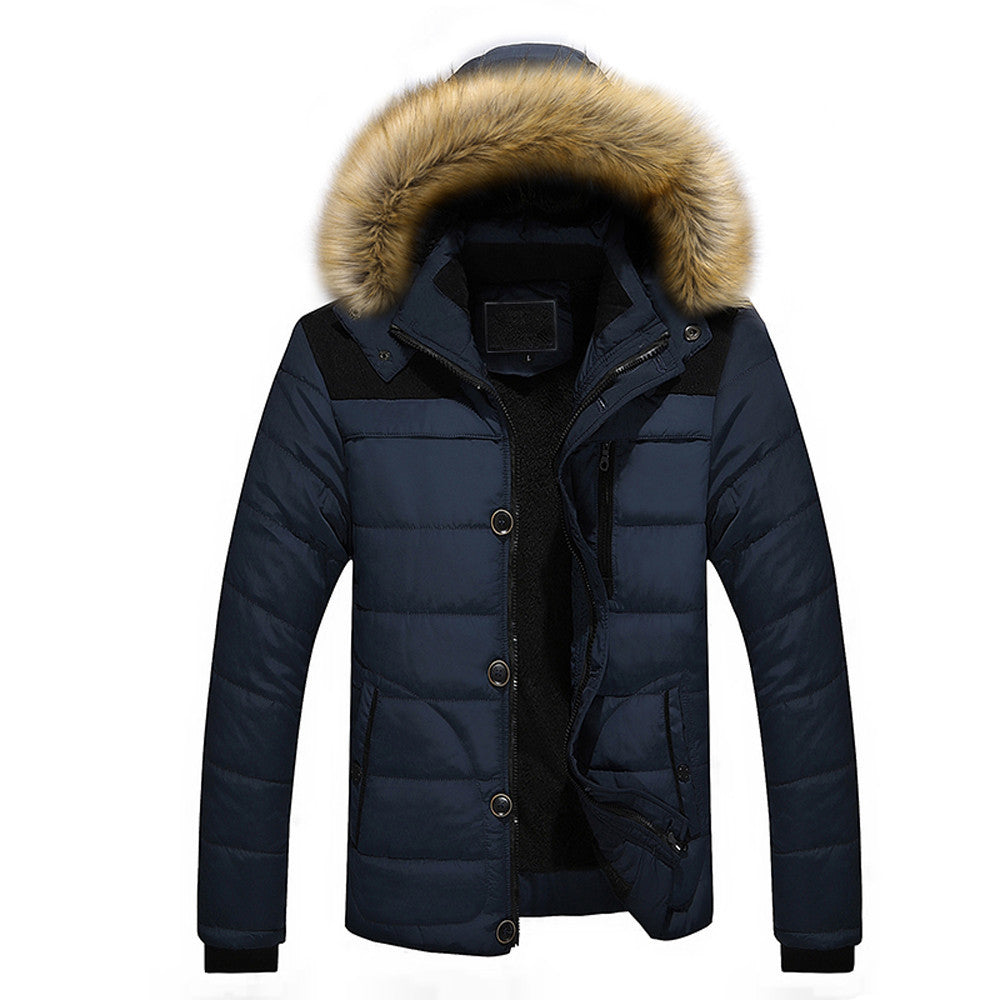 Men's Plus Sized Fur Hooded Coat