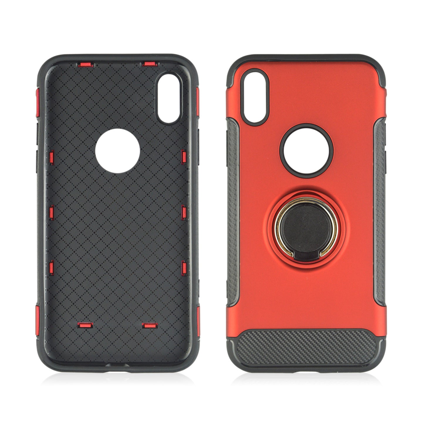 Shockproof Hard PC Phone Cover 360 Rotate Ring Holder Phone Back Case for IPhone X 8 7 6S 6 Plus