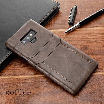 Retro genuine Leather Case for Samsung Galaxy s9 plu for Samsung Galaxy note9 Galaxy s8 View Card Slot for Galaxy Note8 case