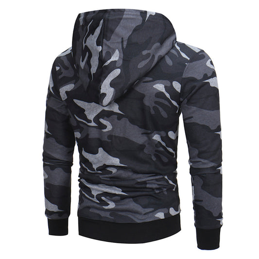 Mens' Long Sleeve Camouflage Hooded Sweatshirt