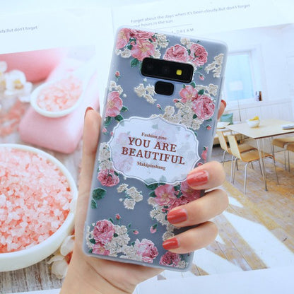 Case For Samsung Galaxy Note 9 3D Relief Floral Cover For Samsung Galaxy Note 9