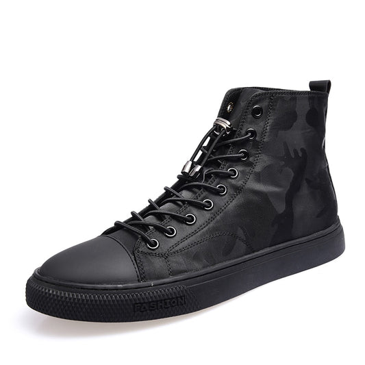 warm cotton/genuine leather high top shoes